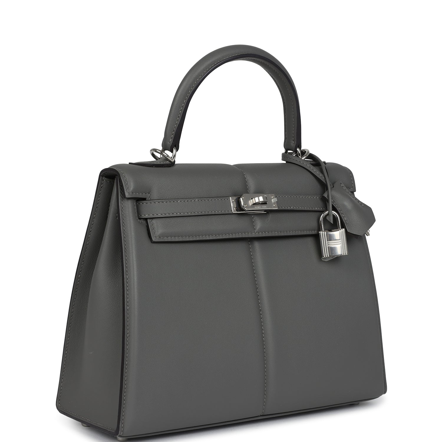 Hermes Kelly Sellier 25 Gris Meyer Swift Palladium Hardware - Image 5