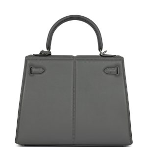 Hermes Kelly Sellier 25 Gris Meyer Swift Palladium Hardware