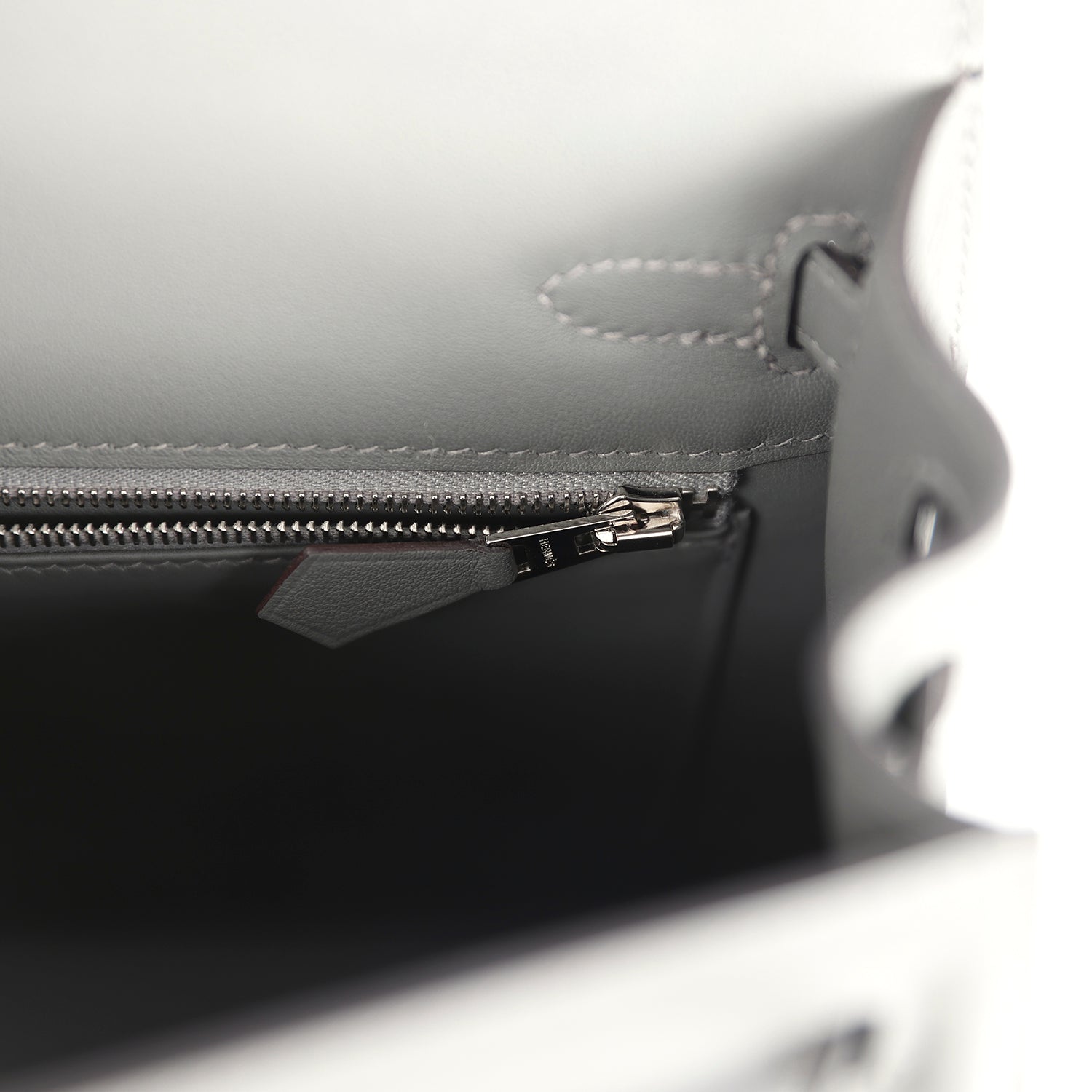 Hermes Kelly Sellier 25 Gris Meyer Swift Palladium Hardware - Image 6