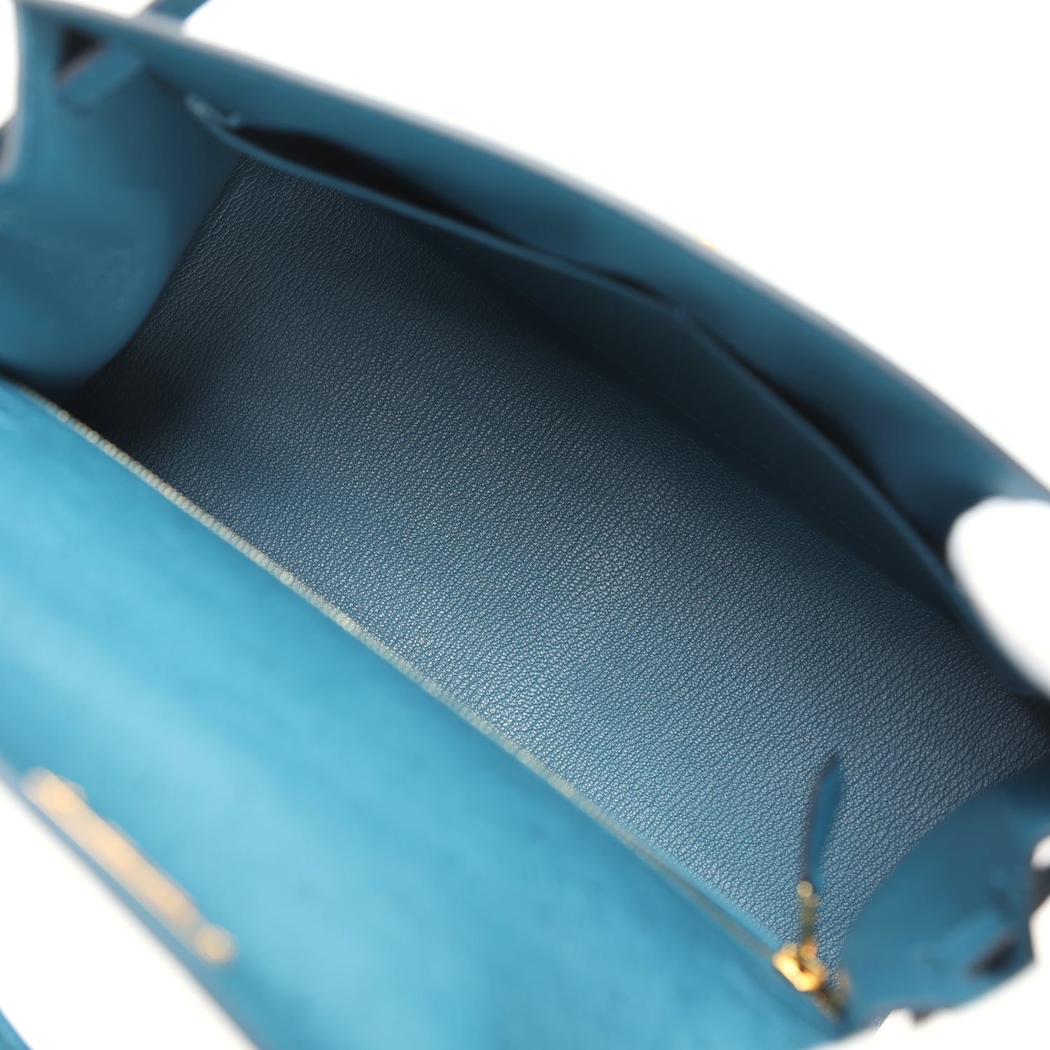 Hermes Kelly Sellier 28 Cobalt Ostrich Gold Hardware - Image 6