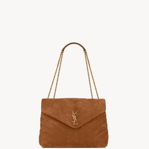 YSL Loulou Medium in Quilted Suede