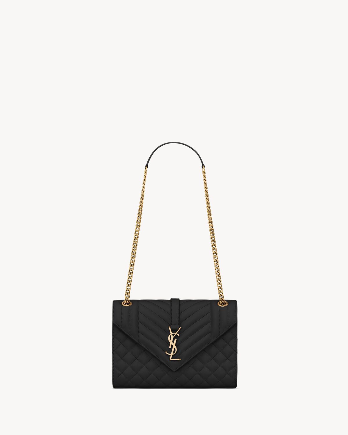Ysl Envelope Medium in Quilted Grain De Poudre Embossed Leather - Image 5