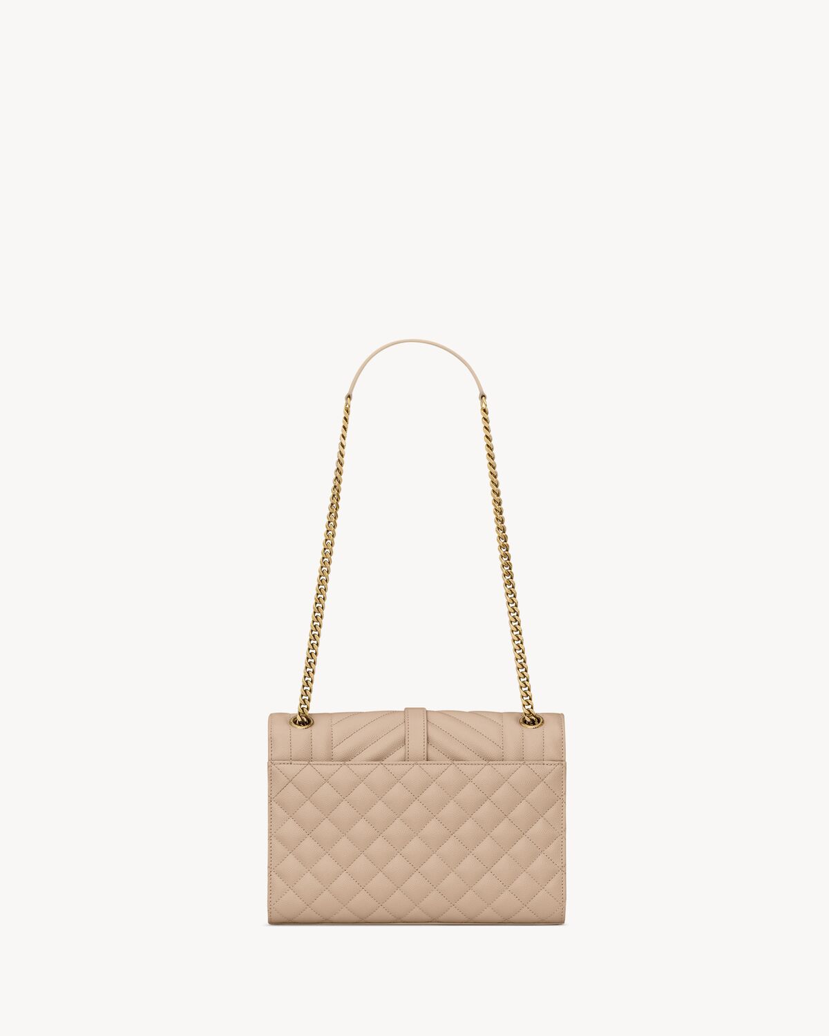 YSL Envelope Medium in Quilted Grain De Poudre Embossed Leather - Image 4
