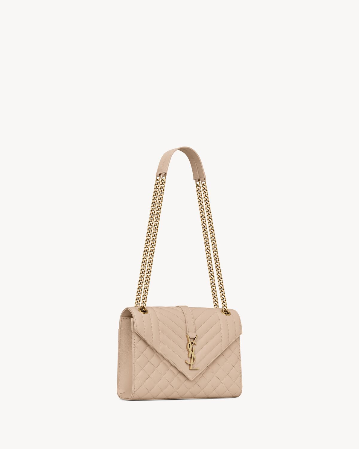 YSL Envelope Medium in Quilted Grain De Poudre Embossed Leather - Image 3
