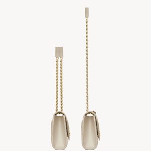 YSL Envelope Medium in Quilted Grain De Poudre Embossed Leather