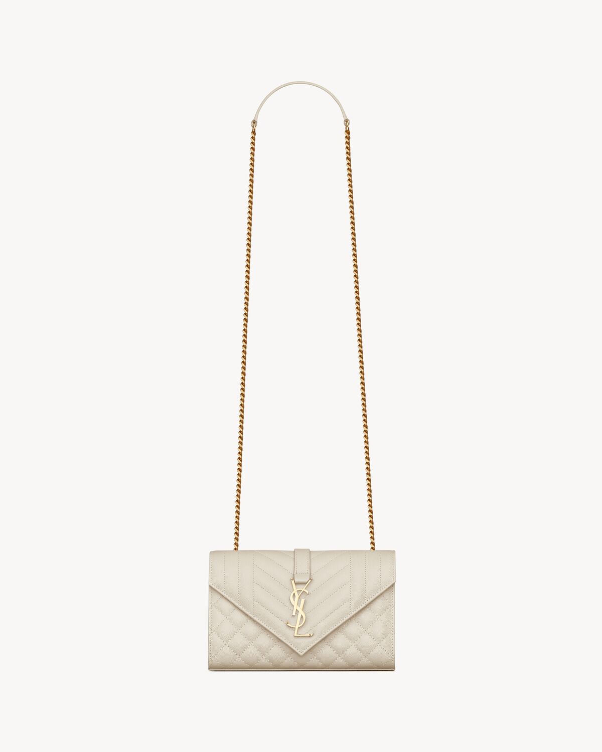 YSL Envelope Small in Quilted Grain De Poudre Embossed Leather - Image 2