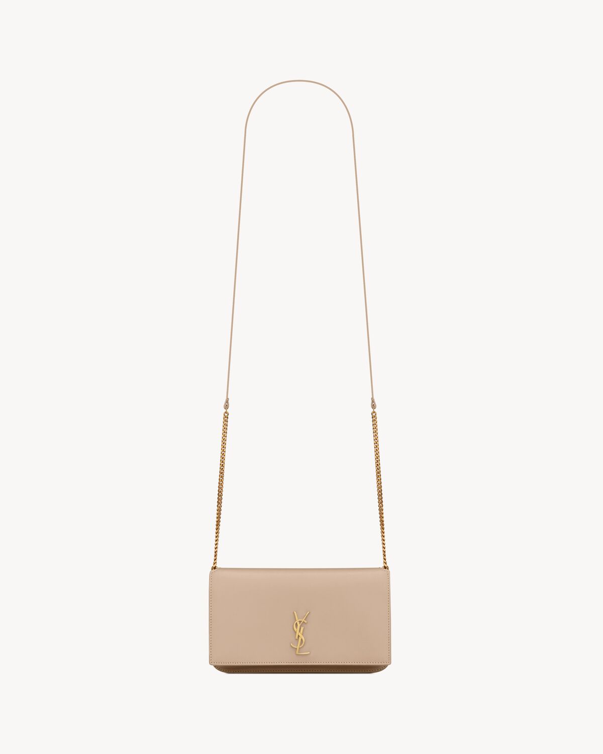 YSL Cassandre Phone Holder in Smooth Leather - Image 5