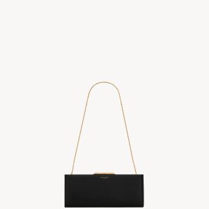 YSL Midnight Small Clutch In Smooth Leather