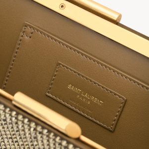YSL Midnight Small Clutch In Silk Satin And Crystals
