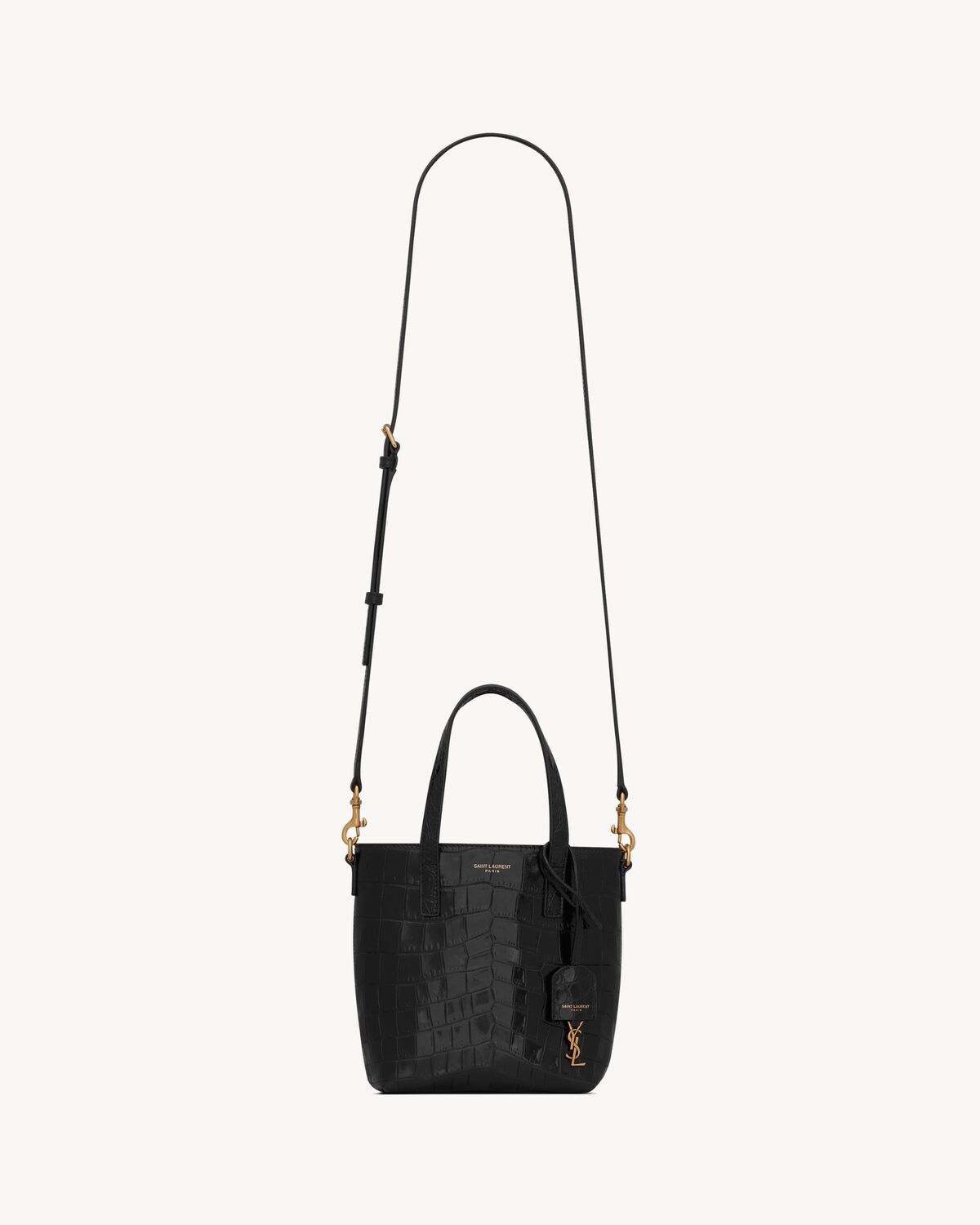 YSL Mini Toy Shopping Saint Laurent in Crocodile-Embossed Leather - Image 3