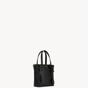 YSL Mini Toy Shopping Saint Laurent in Crocodile-Embossed Leather