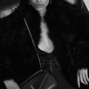 YSL CALYPSO Small in Plunged Lambskin