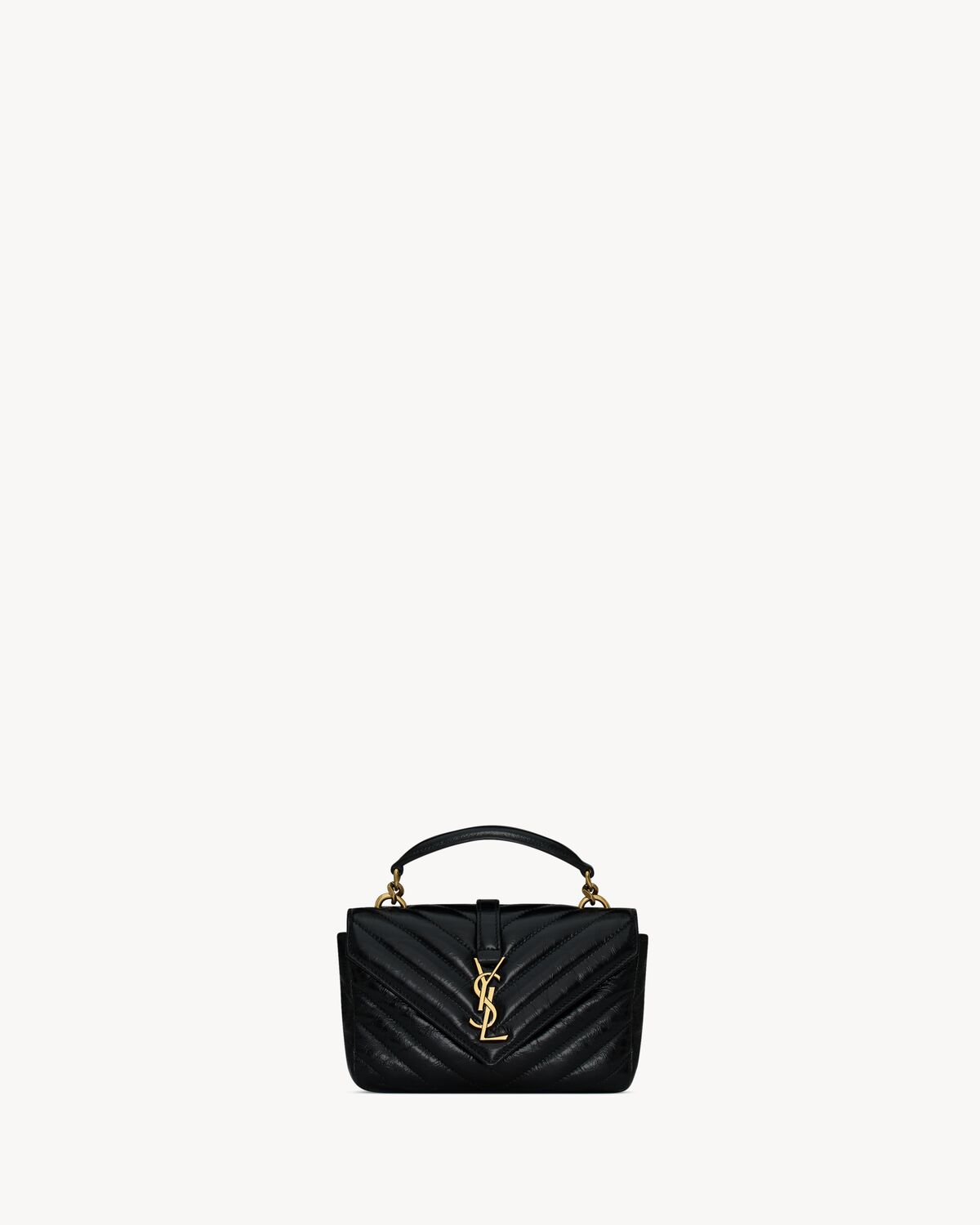 YSL College Mini Chain Bag in Shiny Crackled Leather - Image 5