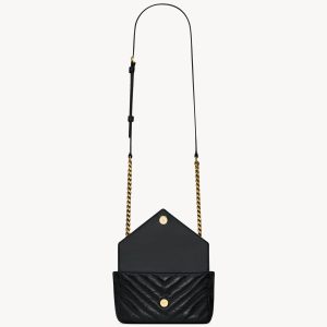 YSL College Mini Chain Bag in Shiny Crackled Leather