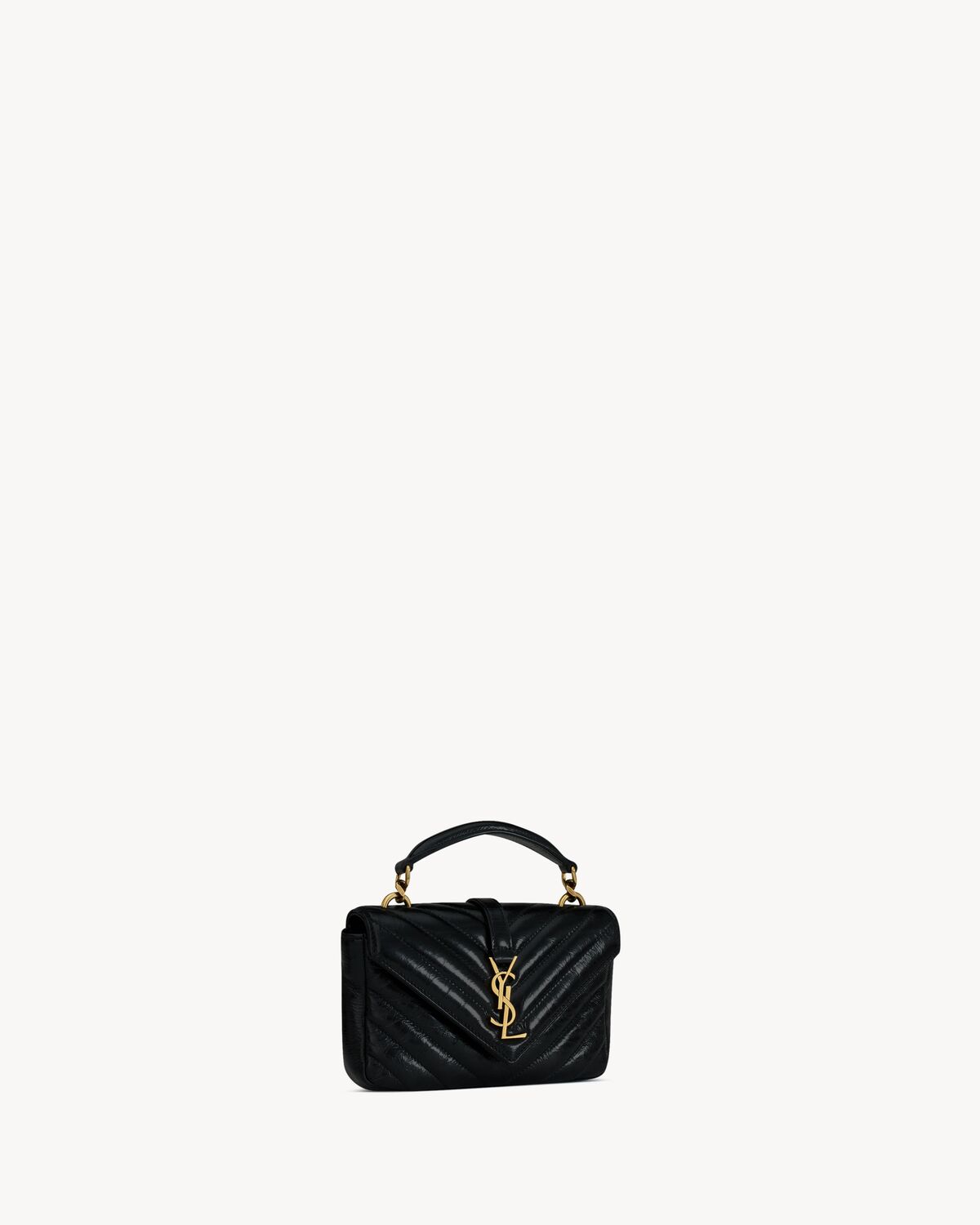 YSL College Mini Chain Bag in Shiny Crackled Leather - Image 6