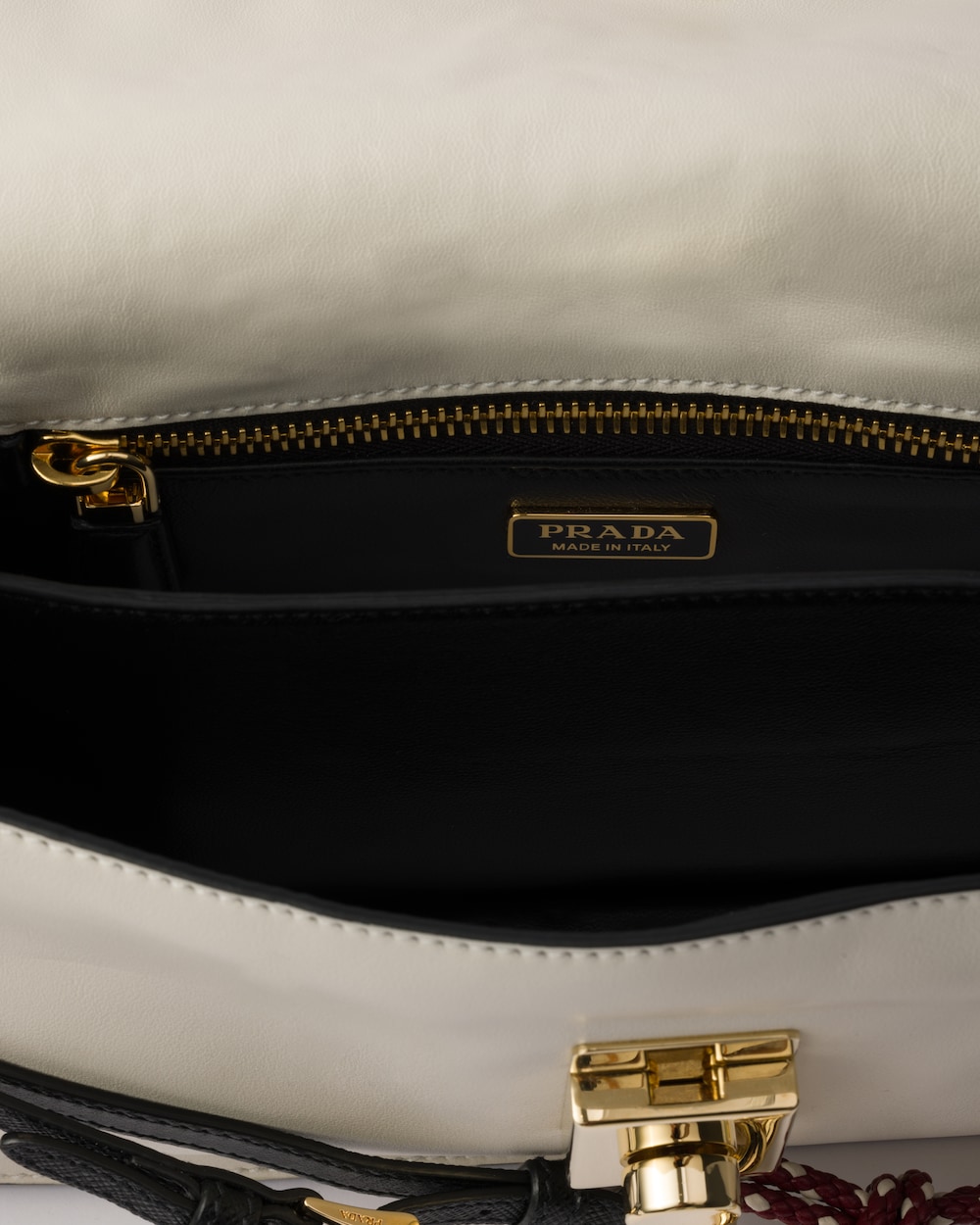 Prada Soft Sound Small Leather Shoulder Bag With Charms - Image 3