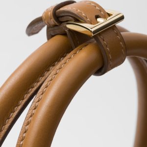 Prada Buckle Large Leather Handbag With Belt