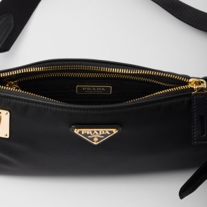 Small Re-Nylon and Leather Shoulder Bag