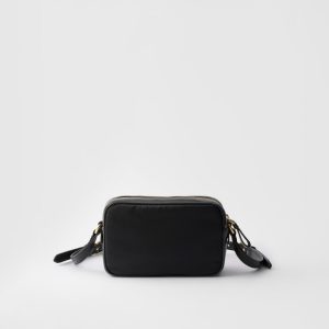 Re-Nylon and Nappa Leather Mini Shoulder Bag With Bow