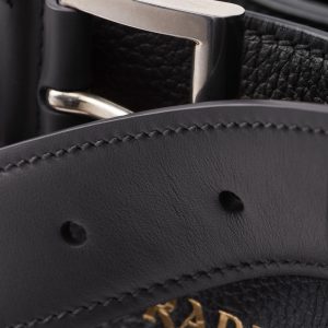 Prada Buckle Small Leather Handbag With Belt