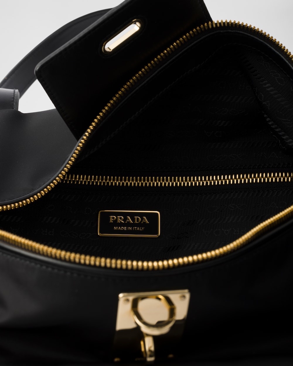 Large Re-Nylon Top-Handle Bag With Padlock - Image 6