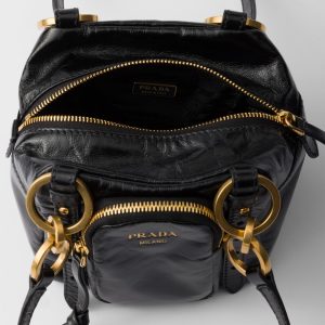 Prada Dangle Leather Top-Handle Mini-Bag