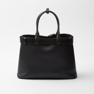 Prada Buckle Large Leather Handbag With Belt