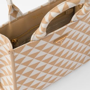 Small Prada Symbole Embroidered Fabric Handbag