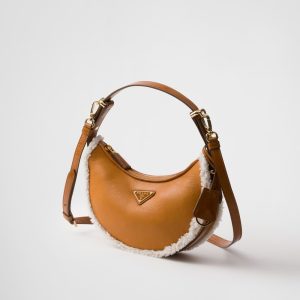 Prada Arqu?? Small Shearling Shoulder Bag