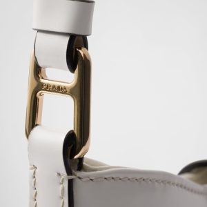 Prada Cleo Brushed Leather Shoulder Bag With Clasp Closure