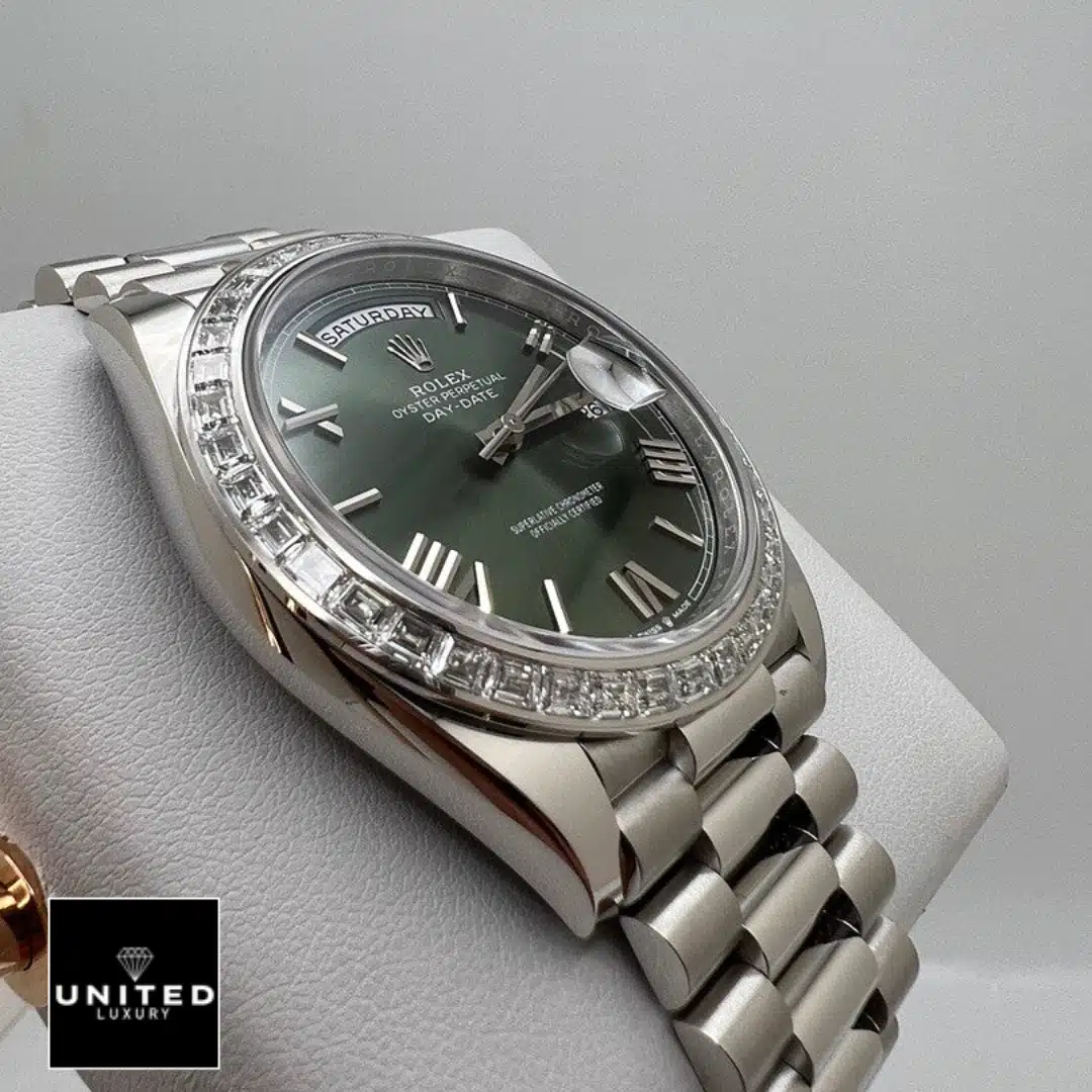 Rolex Day Date 228349RBR Replica Left Side Stainless Steel Case