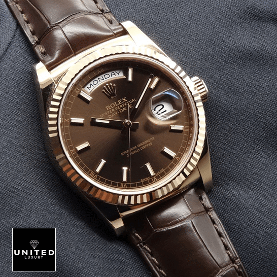 Rolex Day-Date 118135-0002 "Brown Dial" Detailed Replica rolex day date 118139 replica chocolate Rolex Day-Date 118139 V5 Chocolate Dial Replica