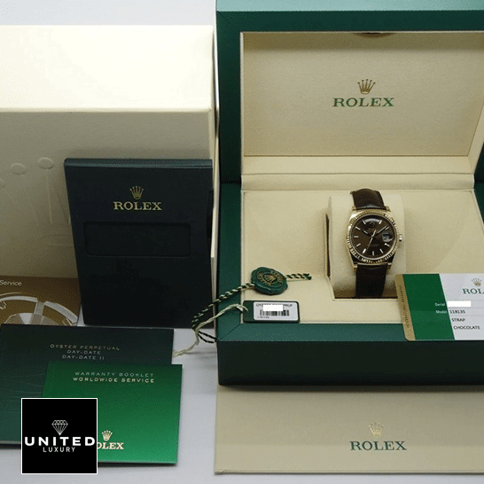 Rolex Day-Date 118135-0002 "Brown Dial" Detailed Replica rolex day date 118139 replica Rolex Day-Date 118139 Replica Rolex in box with warranty card